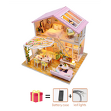 Flower Room Diy DollHouse Wooden Miniature Furniture Doll House maison Model Building Kits casa Toys For Kids Girls Xmas Gifts