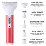 5 In 1 Face Facial Body Hair Removal Lady Shaver Epilator Female Shaving Machine Electric Trimmer Bikini Depilatory