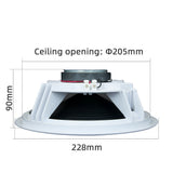 Home Audio Sound System 8inch Ceiling Speaker Background Music 15W Passive Wall Stereo Speaker For Bathroom Kitchen Home Theatre