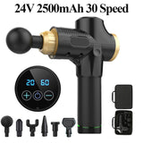 Percussion Massage Gun, Muscle Therapy Gun, Hand Held Body Deep Muscle Massager with 30 Adjustable Speed, 6 of Massage Heads