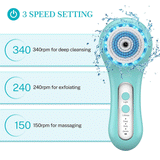 5 In 1 Electric Face Cleaning Brush 3 Modes Red Blue Light Therapy Blackhead Acne Remover Rotating Anti Wrinkle Skin Exfoliation