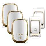 CACAZI Wireless Doorbell LED Light Home cordless call bell DC battery operated Control Button 200M Remote 4 volume 36 chime