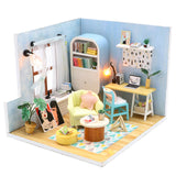 CUTEBEE DIY Doll House Wooden Doll Houses Miniature Dollhouse Furniture Kit with LED Toys for Children Christmas Gift