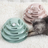 Pet Cat Toy Interactive Turntable Kitten Exercise Puzzle Toys 3/4 Levels Tower Roller Pets Training Intelligence Amusement Plate