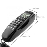 Telefono Mini Telephone Landline Phone DTMF/FSK Home Office Hotel Incoming Caller ID LCD Display Home Desktop Wall-mounted Phone