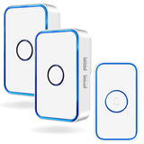 Wireless Doorbell,Waterproof Doorbell Chime Operating With 60 Melodies,5 Volume Levels &amp; LED Flash,2 Receiver US Plug