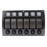 6 Gang Waterproof Car Auto Marine LED Rocker Switch Panel Circuit Breakers