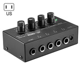 Newest HA400 Ultra-compact Mini Audio Stereo Headphone 4 Channels Amplifier With Power Adapter Black Color