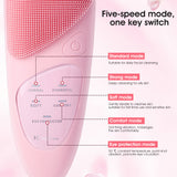 Electric Face Cleaner Brush Skincare Pores Clean Lifting Anti Aging 2 in 1 Vibration Hot Compress for Eyes Face Massagers Device