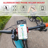 Universal Aluminum Alloy Bike Bicycle Phone Holder Racks Motorcycle Handlebar Mount Non-Slip Moblie Cell Phone Clip for Bike