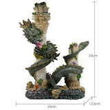 Aquarium Decoration Fish Tank Landscaping Artificial Resin Dragon Aquarium Background Aquascape Ornament Decor Accessories