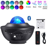 Star Moon Galaxy Projector Light Sky Laser Colorful LED Ocean Wave Music Rhythm Control Night Projector Lights