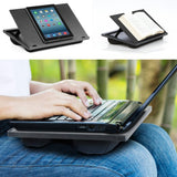 Bed Sofa Laptop Stand 7 Angles Adjustable Dual Microbead Bolster Cushions Multifunction Notebook Lapdesk Tablet Tray