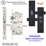 Wifi Tuya APP Electronic Door Lock Biometric Fingerprint 13.56mhz IC Card Password Mobile Phone Unlock Remotely Smart Home