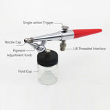 Single Action Air Brush Kit Siphon Feed 0.8mm Paint Spray Gun Air Brush with Hose 2cc Fluid Cups Spray Tool for Body Painting