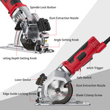 Circular Saw 4.8 Amp 4-1/2 Inch 3500RPM Compact Electric Circular Saws with Laser Cutting Guide for Wood Tile&amp;Plastic Cuts