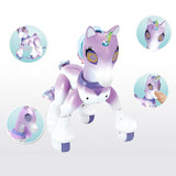 Muwanzi Large RC Unicorn Robot With Light Music Infrared Induction Cartoon Cute Electric Educational Animal Toys for children