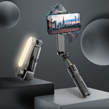 Wireless Bluetooth Selfie Stick MINI Handheld Stabilizer Extendable Tripod With Fill Light For IOS Android