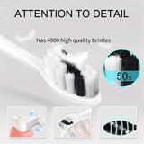 8Pcs Replacement Toothbrush Heads for Seago S2/E8/EK9/C8/S1/S6/S/E/C/EK Electric Toothbrush Heads, White+Black & Black