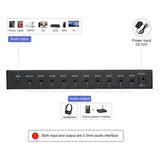 1Piece NJM4556A DC12-24V 1 In 10 Out Stereo Headphone Amplifier Multi-Channels Audio Distributor Independent Control