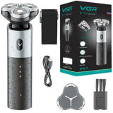 VGR wet dry electric shaver for men beard stubble rechargeable electric razor facial shaving machine washable