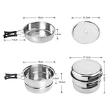 Portable Outdoor Camping Picnic Travel Cooking Pot Frying Pan Cookware Lunch Box