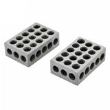 2Pcs Matched Ultra Precision 1-2-3 Blocks 23 Holes Heat Treated Cross Drilling Machine Tool