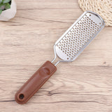 1pc Multifunctional Stainless Steel Foot Exfoliator Grinder Dead Skin Callus Remover for Man Woman (Rose Gold with Square Hole)