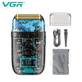 VGR wet dry electric shaver for men rotary beard electric razor shaving machine grooming kit rechargeable LED display