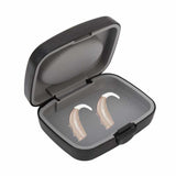 Portable Hearing Aids Case Large Capacity Portable Quadrate Black Hearing Aids Storage Box for Home Outdoor Travelling Health