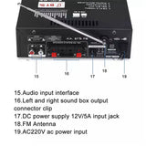 600W Hifi Power Amplifier Speaker Bluetooth 5.0 Car Subwoofer Audio FM USB Music Player Home Theater Amplifier EU Plug