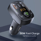 Car Bluetooth FM Transmitter Car Accessories Fm Modulator Electronic Cigarette Type-C QC3.0 Dual USB Charger Mp3 Player