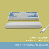 Rechargeable 2.4G Wireless Keyboard Mini Gaming RGB Backlit Keyboard with Wrist Support for Home Office Laptop PC Gamer
