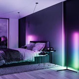 Nordic RGB Corner Floor Lamp Modern Simple LED Rod Floor Lamps for Living Room Bedroom Atmosphere Standing Indoor Light Fixtures