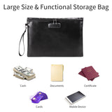 Fireproof Document Bag with Lock Money Safety Organizer Zipper Closure Storage Pouch Pocket for A4 Documents File