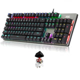 104 Keys Wear Resistance Universal For Desktop Switch Gaming Mechanical Wired Keyboard Metal Computer Accessories RGB Backlight