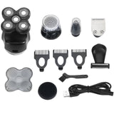 6 In 1 USB Rechargeable Electric Shaver 5 Blade Razors Clipper Nose Ear Hair Trimmer Men Facial Cleaning Brush