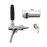 Standard European Beer Flow Control Faucet with 100mm Shank &amp; 8mm Elbow Tailpiece G5/8" Adjustable Beer Tap Homebrew Kegging Bar