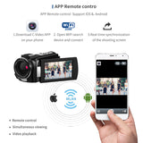 Ordro AE8 Video Camera 4K Digital Camcorder with WiFi Night Vision for YouTube Vlogging Blogger Videos Shooting Filming