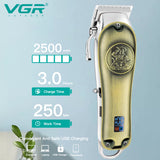 Professional full metal hair clipper rechargeable electric beard hair trimmer for men machine adjustable haircut barber cordless