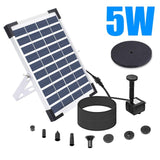 5.5 W Solar Fountain 1500 Mah Batterysolar Pond Pump Water Pump Solar Floating Fountain Pump with 6 Fountain Styles for Garden