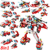 Forange Building Blocks Car Police Robot Mech Model High-tech Brick Children Christmas Gift City Toys for Children
