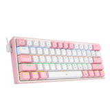 K617 Rainbow USB Mini Mechanical Gaming Keyboard Blue Switch 61 Keys Wired detachable cable,portable for travel