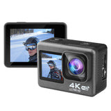 4K / 60Fps 2.0 Inch +1.3 Inch Dual Screen Action Camera 170° Underwater Waterproof Helmet Go Sports Pro Vlog Camera