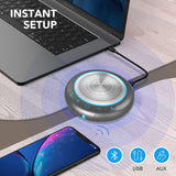 Bluetooth Conference Speaker With Microphone 360° Voice Pickup&amp;Noise Canceling Conference Plug&amp;Play Omnidirectional Mic