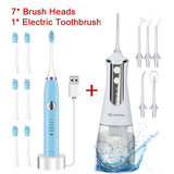 5 Modes Oral Irrigator USB Rechargeable Water Floss Portable Dental Water Flosser Jet 350ml Irrigator Dental Teeth Cleaner+5 Jet
