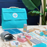 17Pcs Set Children Wooden Doctor Case Role Play Pretend Toy Set With Stethoscope Otoscope And Dental Mirror Toy Kids Gifts