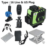 Laser Levels 16/12/8 Lines Green Beam 4D Self-Leveling 360 Laser Levels Horizontal&Vertical For Floor Wall Powerful Laser levels