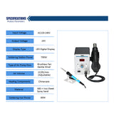 858D 700W Soldering Station LED Solder Iron Desoldering Station BGA Rework Solder Station Hot Air Gun + Electric Iron Set