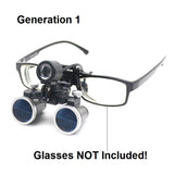 Binocular Dental Loupes 2.5X 3.5X Coated Optical Lens with Clip Magnifying Glass Galilean Dental Magnifier with Headlight